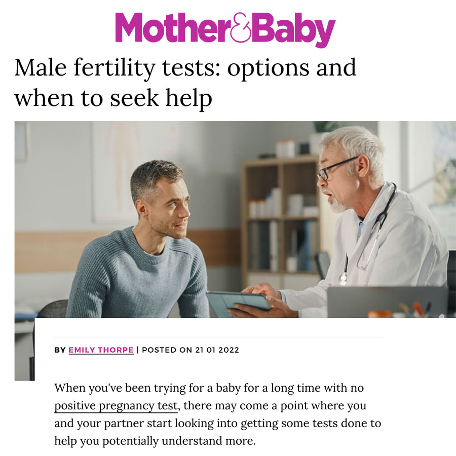 Mother & Baby Male fertility tests options and when to seek help